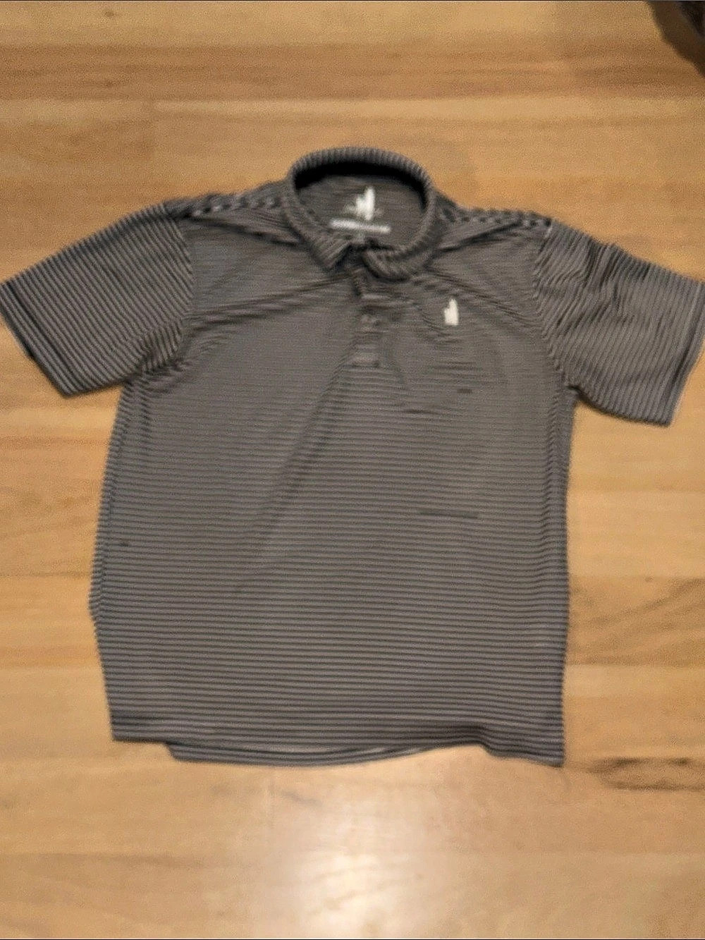 Johnnie O Performance. Striped Polo Black & White Size Medium